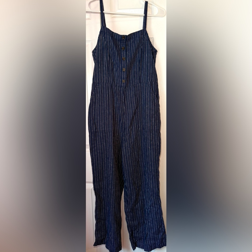 Old Navy Striped Blue Jumpsuit